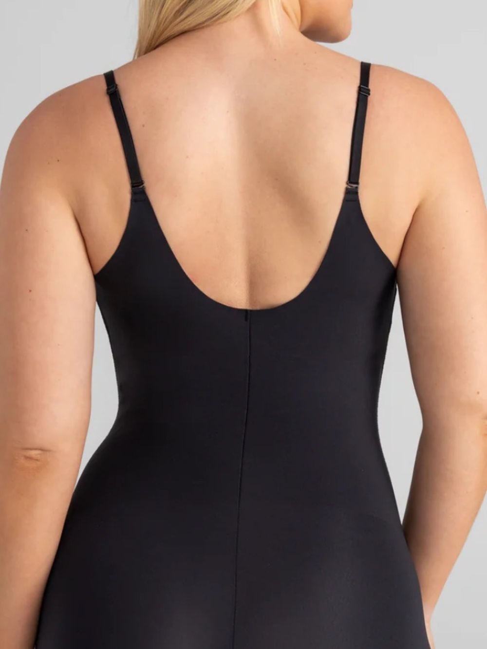 Honeylove | Open Bust Mid Thigh Bodysuit Black Mesh Adjustable Shapewear XL - Picture 4 of 7